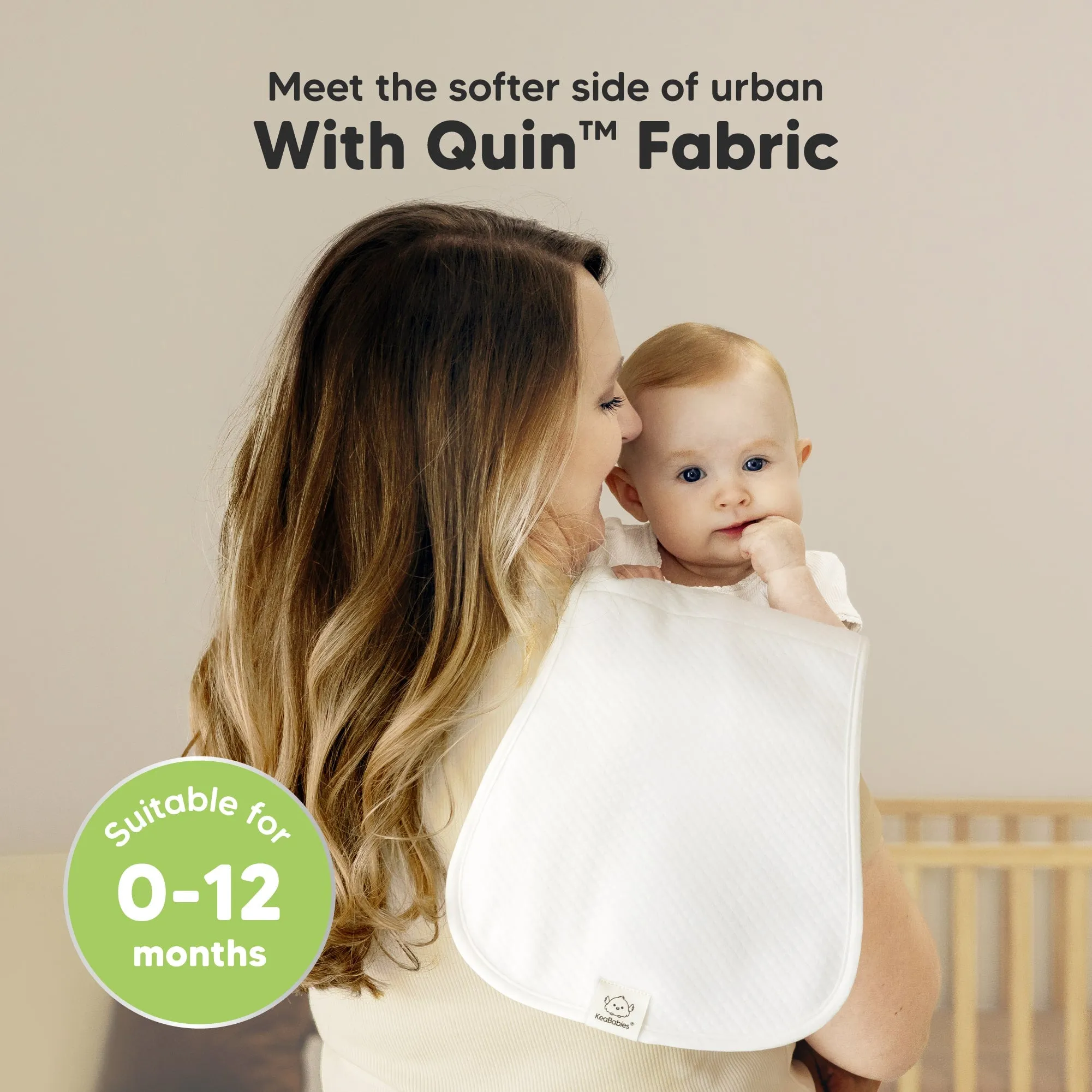 5-Pack Urban Quin Burp Cloths (Soft White)