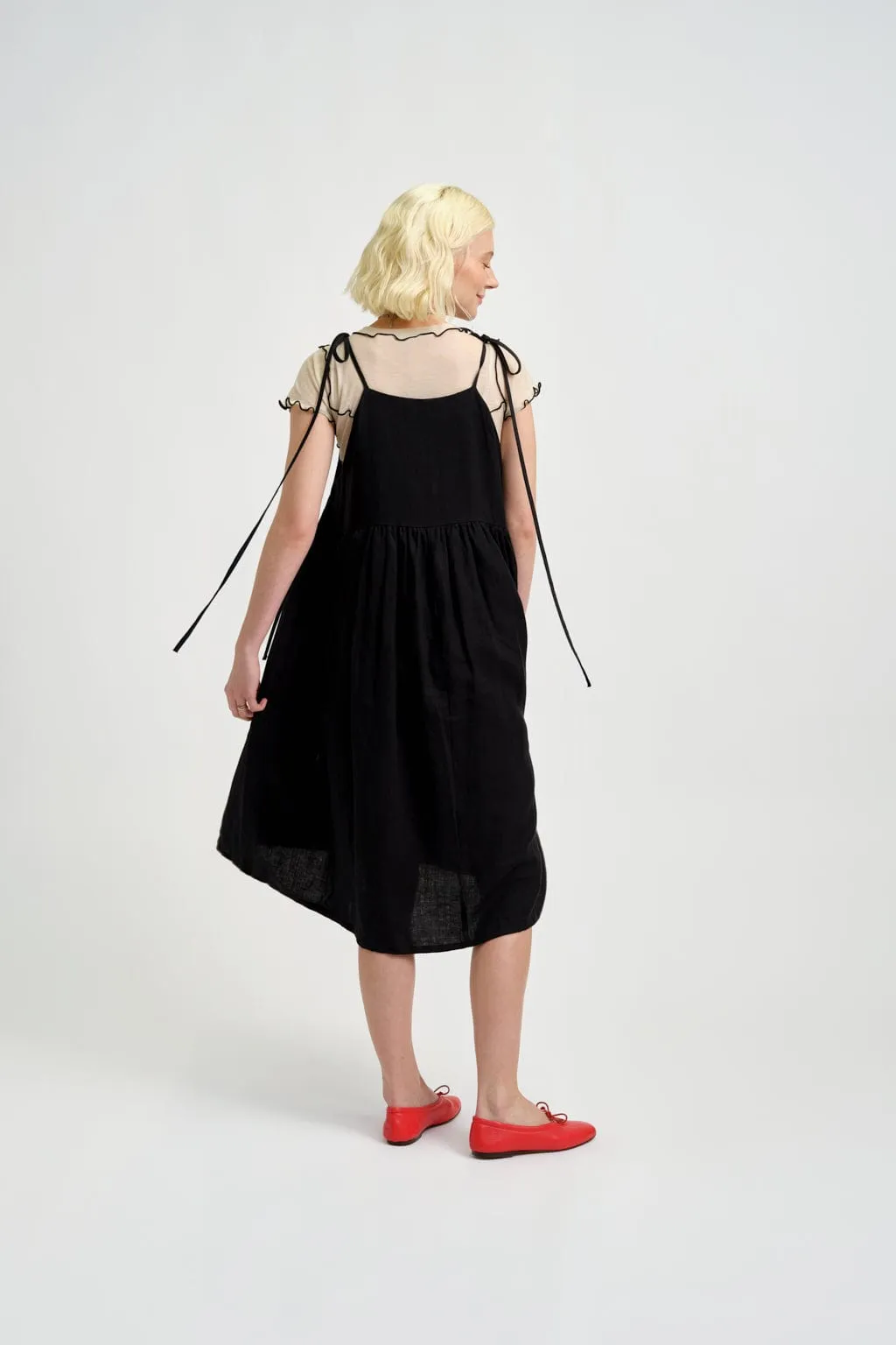 Amelie Dress Black Linen