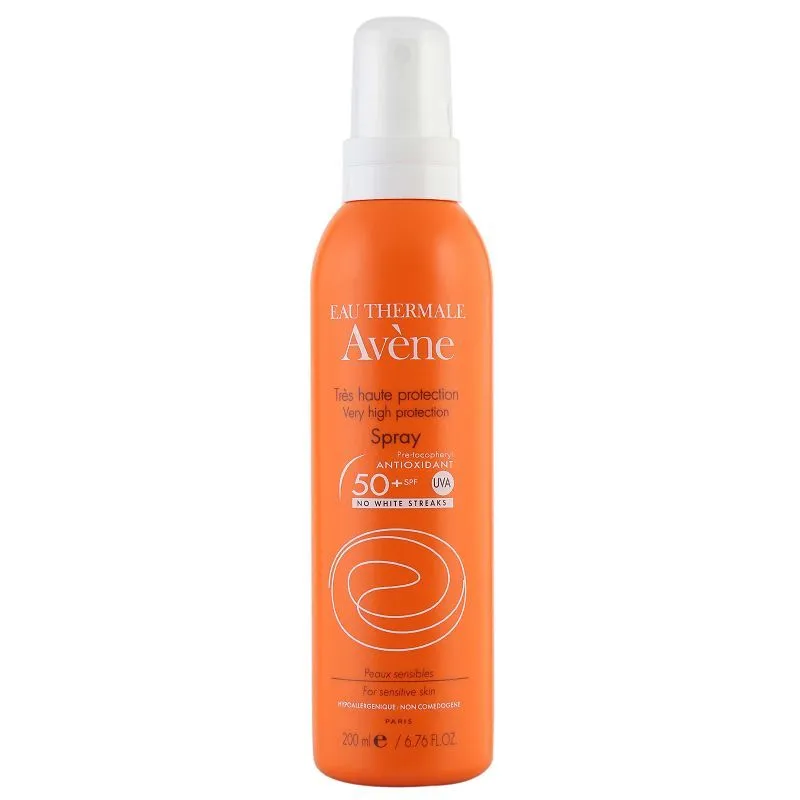 Avene Sunscreen SPF 50  Spray | For Intense Sun Exposure  | Lightweight, Water-Resistant, No White Cast | UVA/UVB Protection