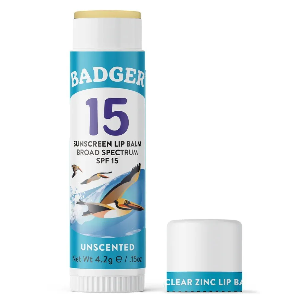 Badger Mineral Sunscreen SPF 15 Lip Balm 0.15 oz Stick