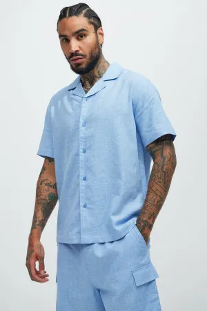 Bahamas Linen Shirt - Ice Blue