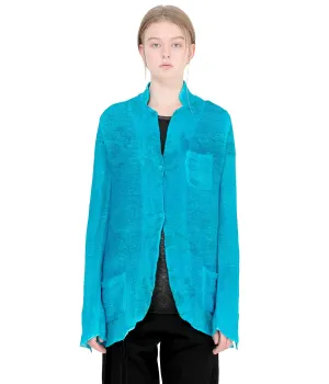 Blue Linen Net Blazer