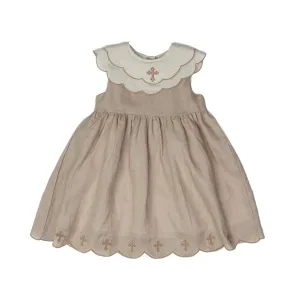 Brittany Tan Linen Cross Dress