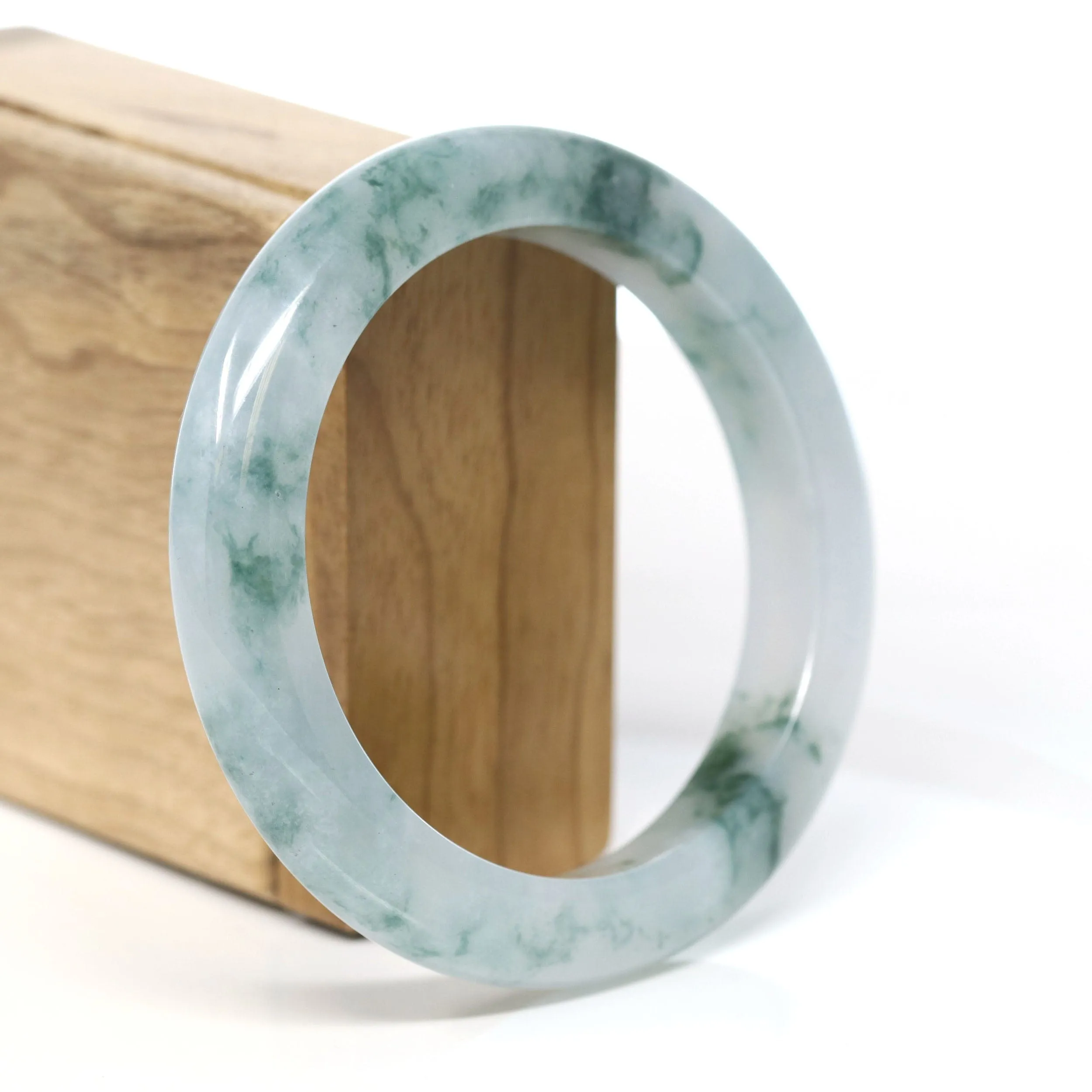 Burmese High-end Ice blue green Jade Jadeite Bangle Bracelet (59.42mm) ( Collectibles )T269