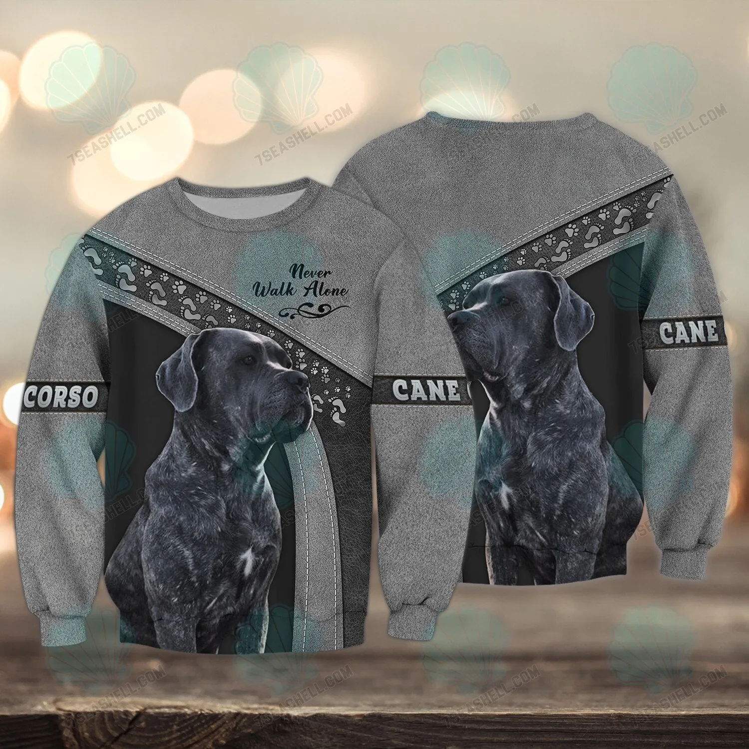 Cane Corso Never Walk Alone Love 3D Full Print Shirts, Christmas Dog Memorial Gifts for loss of Dog