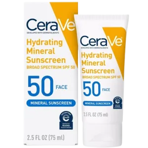 CeraVe Hydrating Mineral Suncream SPF50 Face 75ml