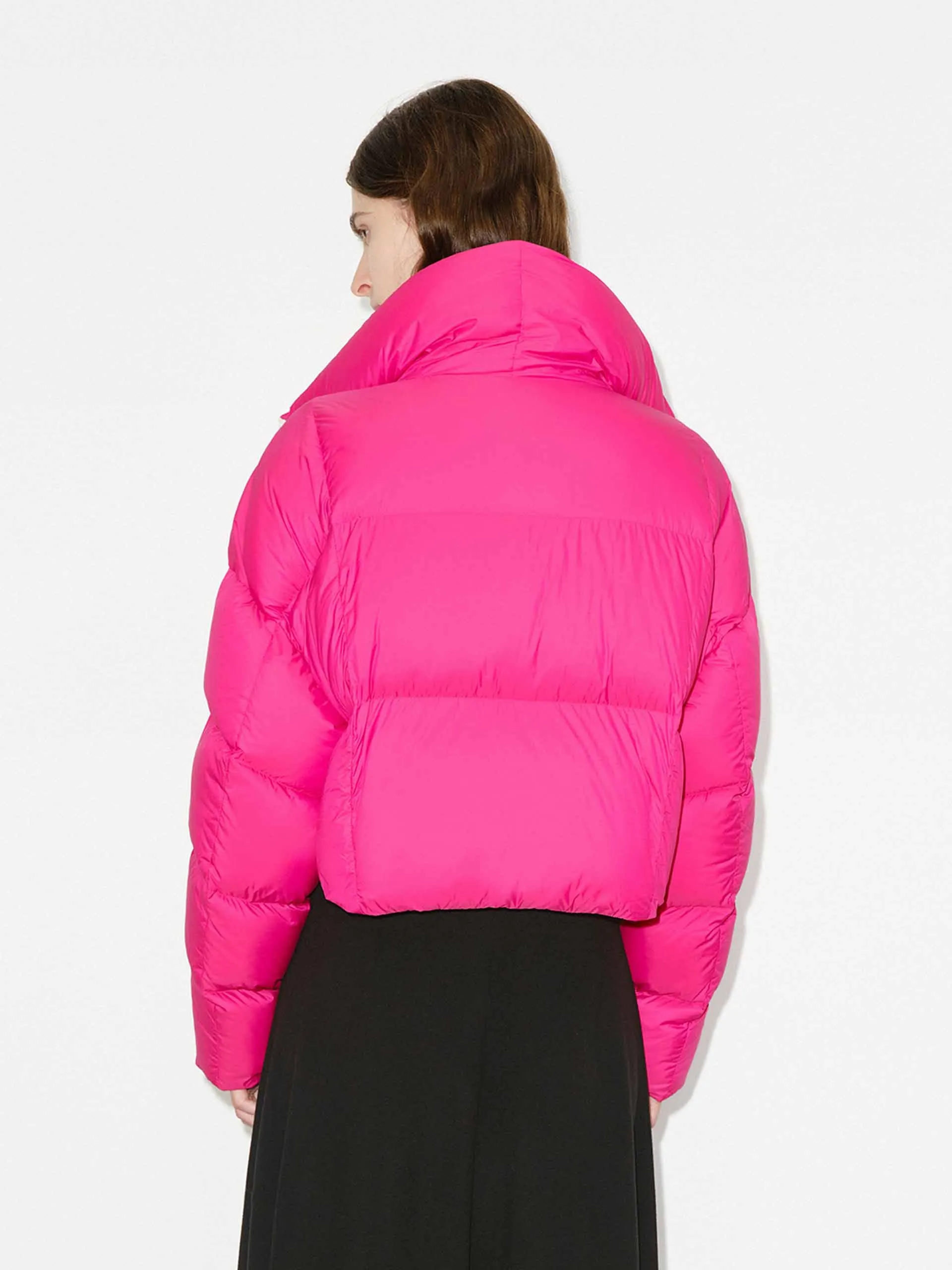 Cropped Zipper Down Jacket