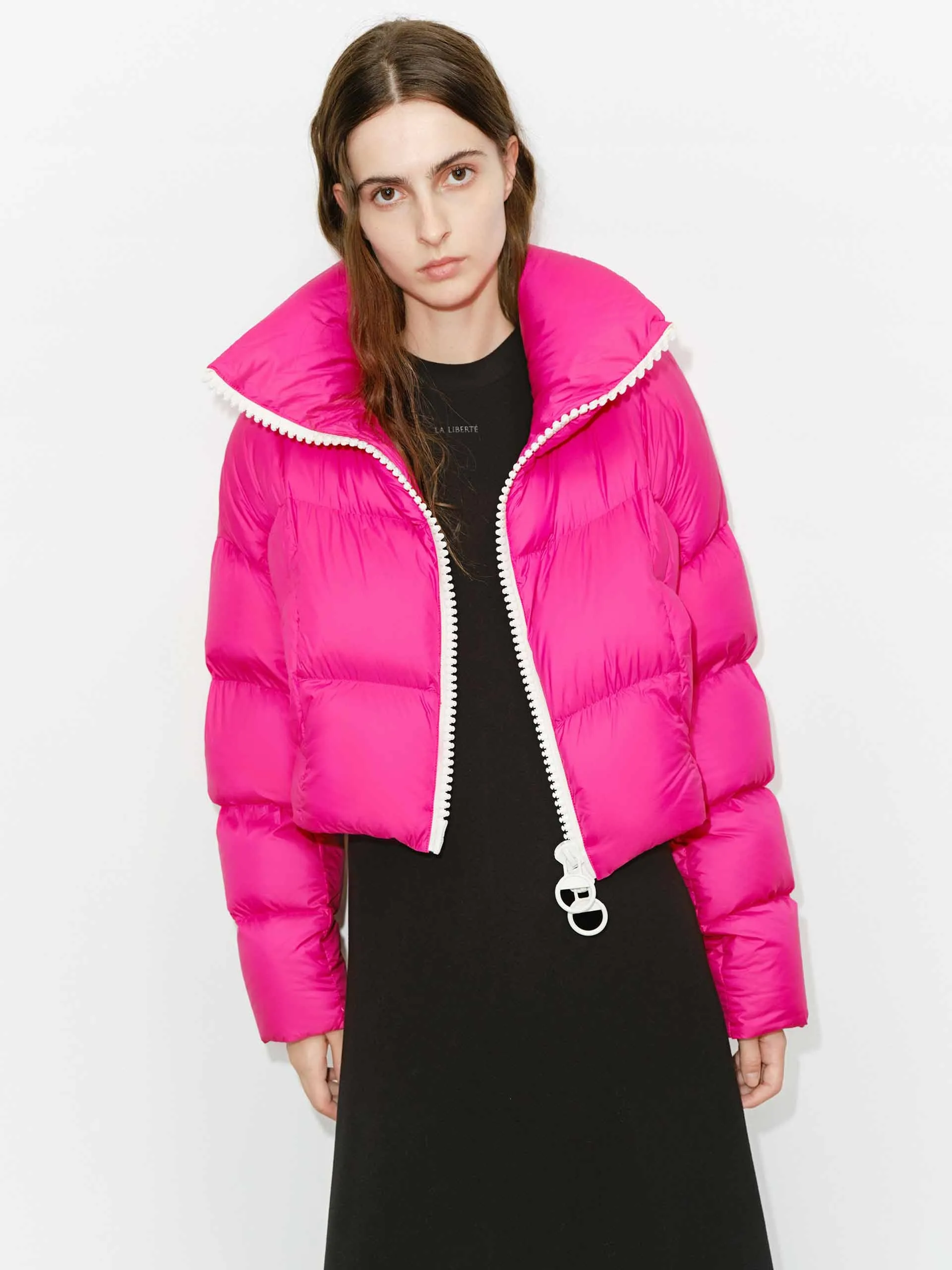 Cropped Zipper Down Jacket