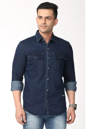 Dark Blue Denim Full Sleeve Shirt