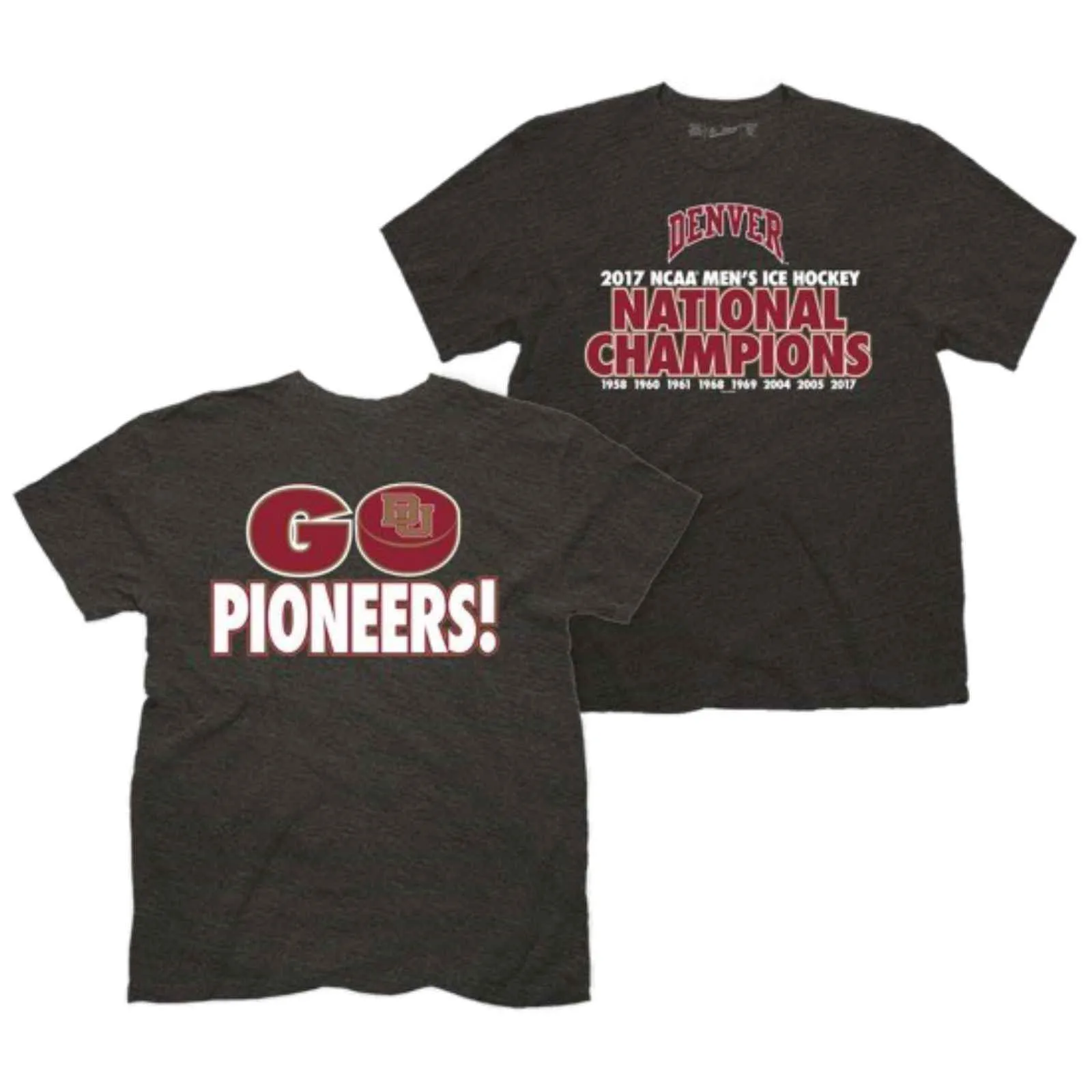 Denver Pioneers 2017 Hockey Frozen Four Champions Go Pioneers YOUTH T-Shirt