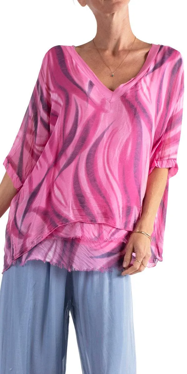 Diana Wave Print Blouse