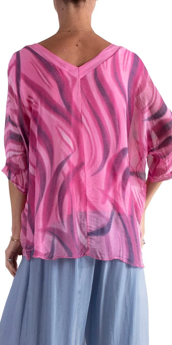 Diana Wave Print Blouse