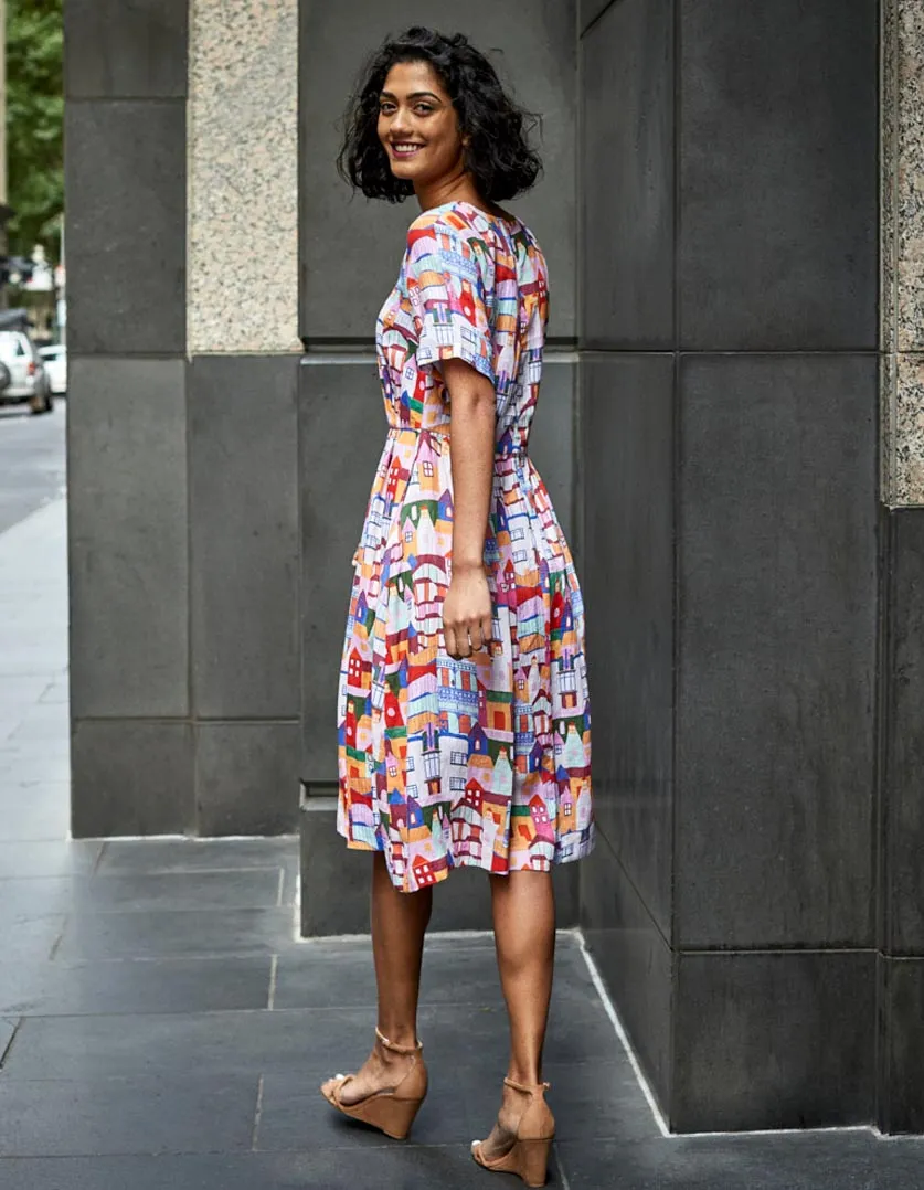 Dorothy Dress Urban Scapes in Linen