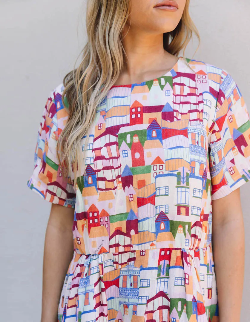 Dorothy Dress Urban Scapes in Linen