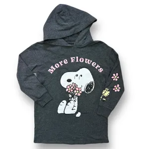 Girls Peanuts Size 7/8 Dark Gray Snoopy Lightweight Hoodie