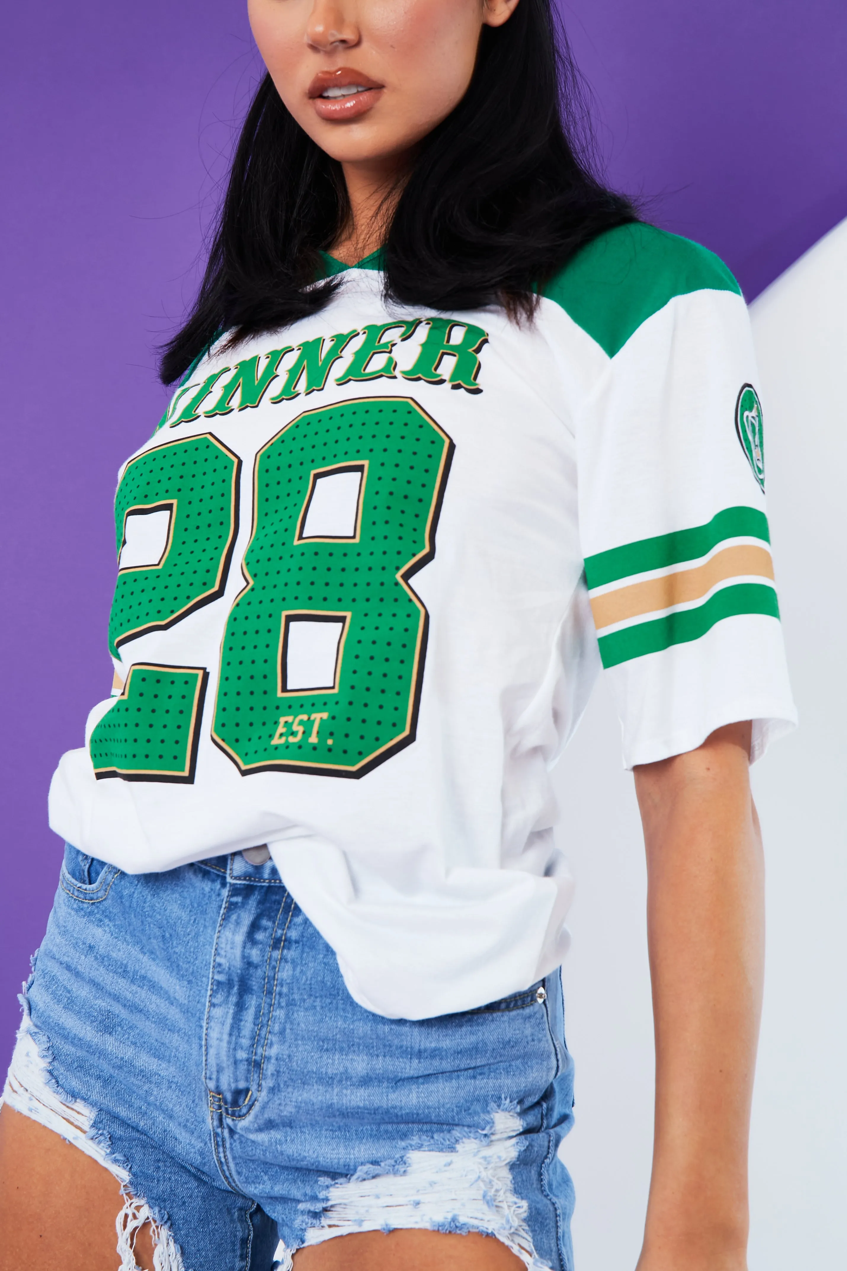 Green Winner Logo Varsity T-Shirt - Kimia