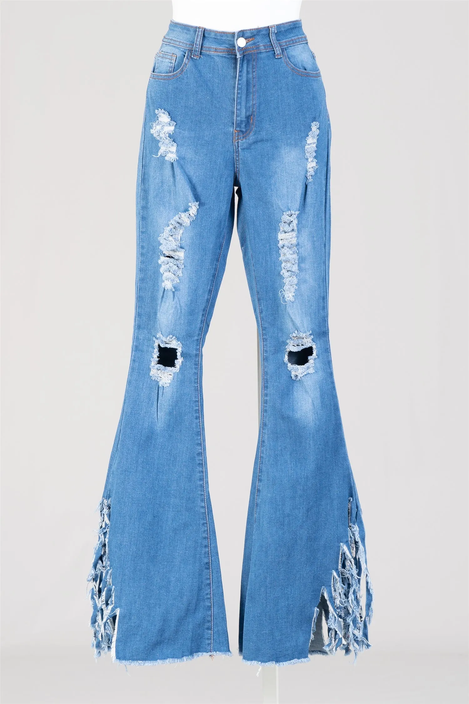 H&Y Fashion HY334 Stretch Denim Flare Pants