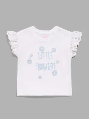 HOP Baby White Embroidered T-Shirt