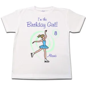 Ice Skating Birthday Shirt - Dainty Swirl Skater