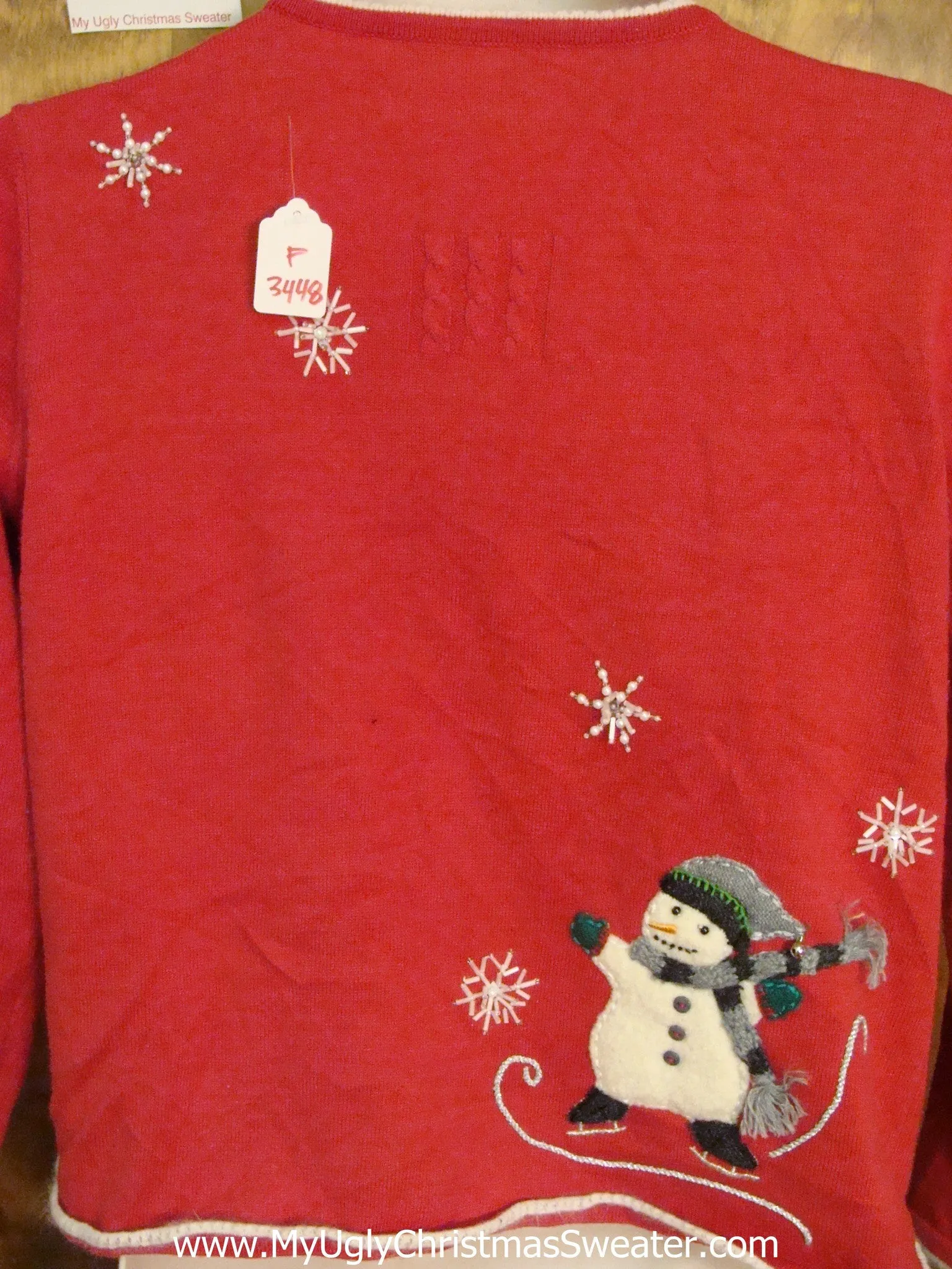 Ice Skating Snowmen 2sided Horrible Christmas Sweater