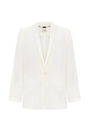 Ivory Blazer-Shirt with a Mohair Weaving by INNNA