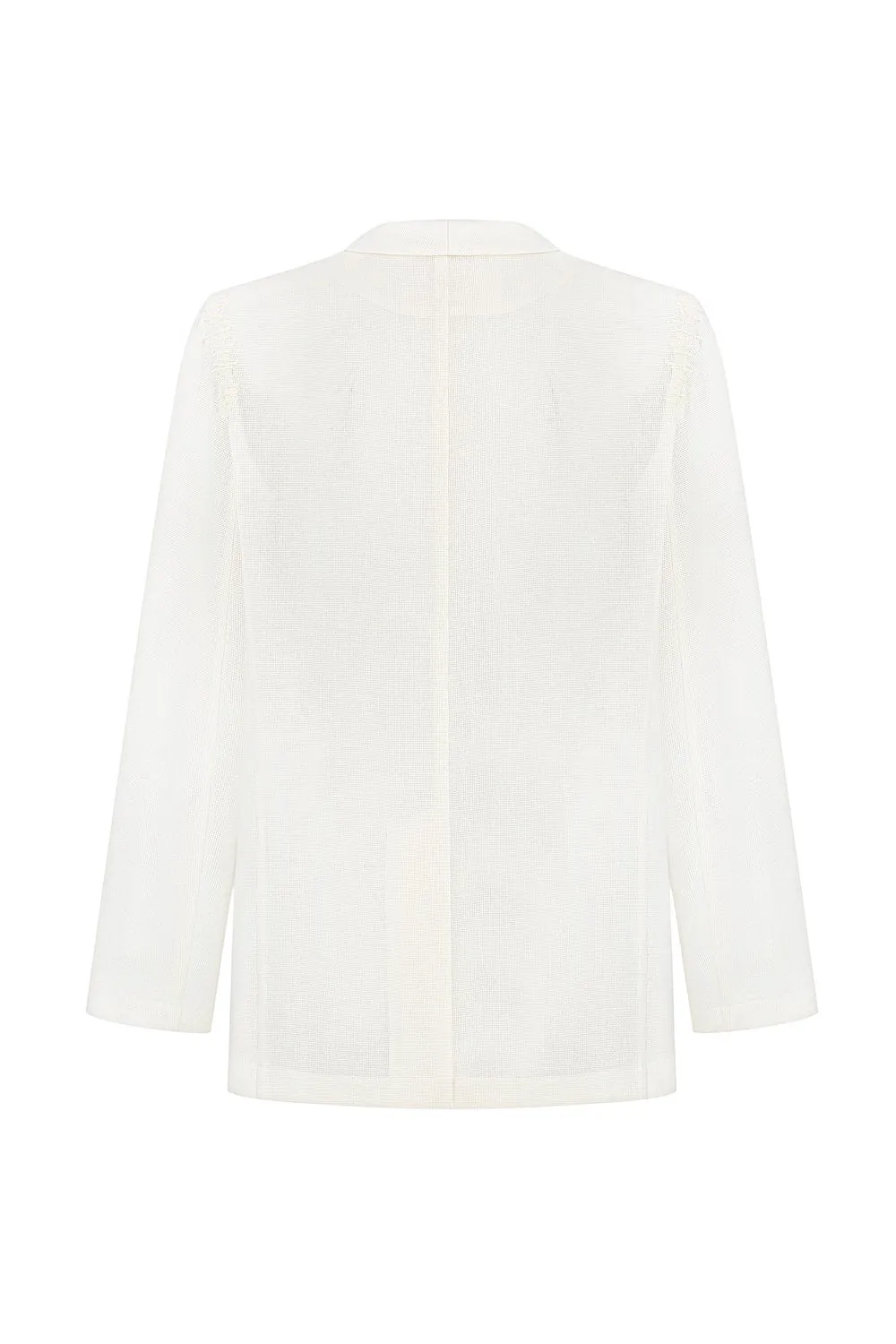 Ivory Blazer-Shirt with a Mohair Weaving by INNNA