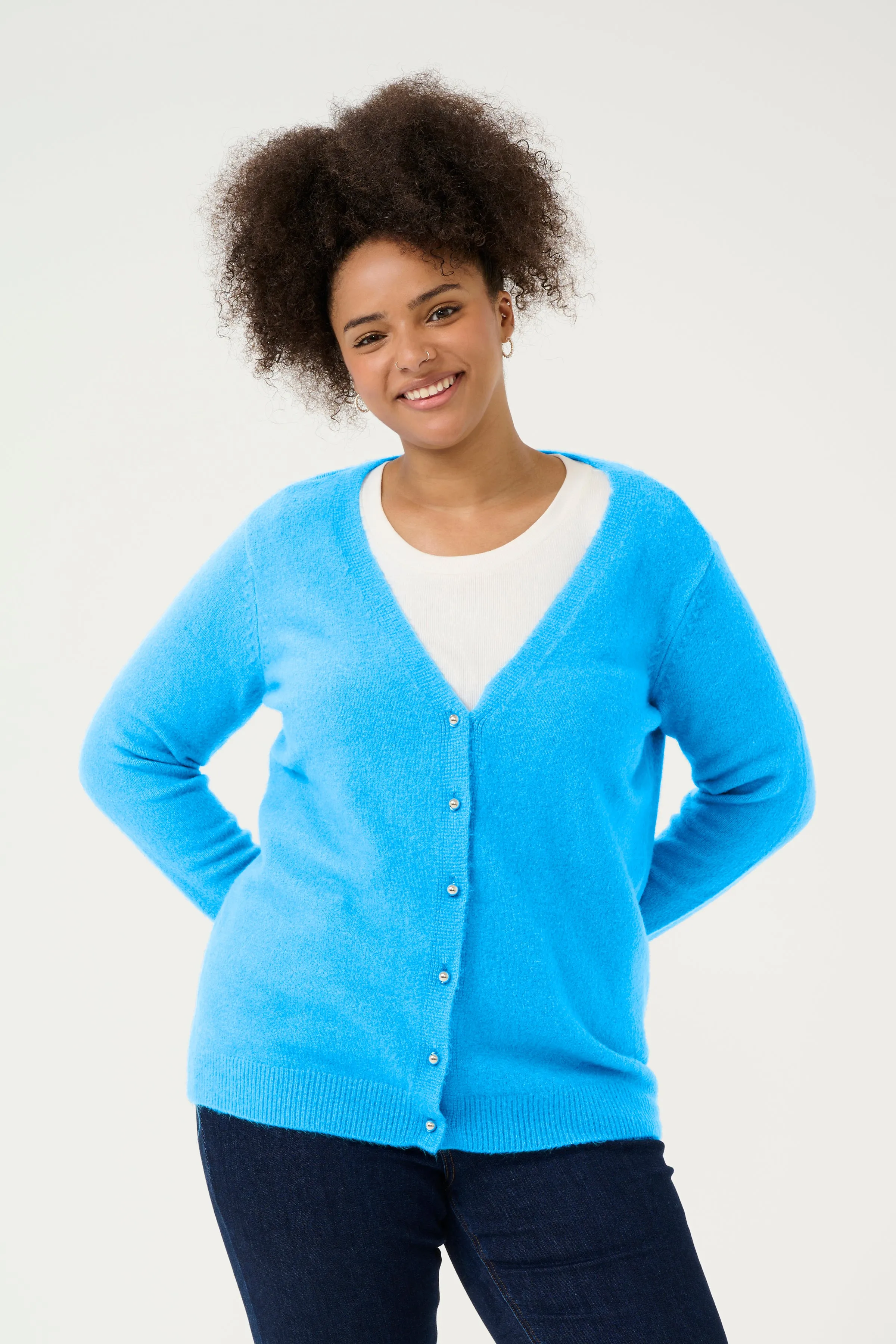 Kaffe Curve Sylvia Cardigan in Blue