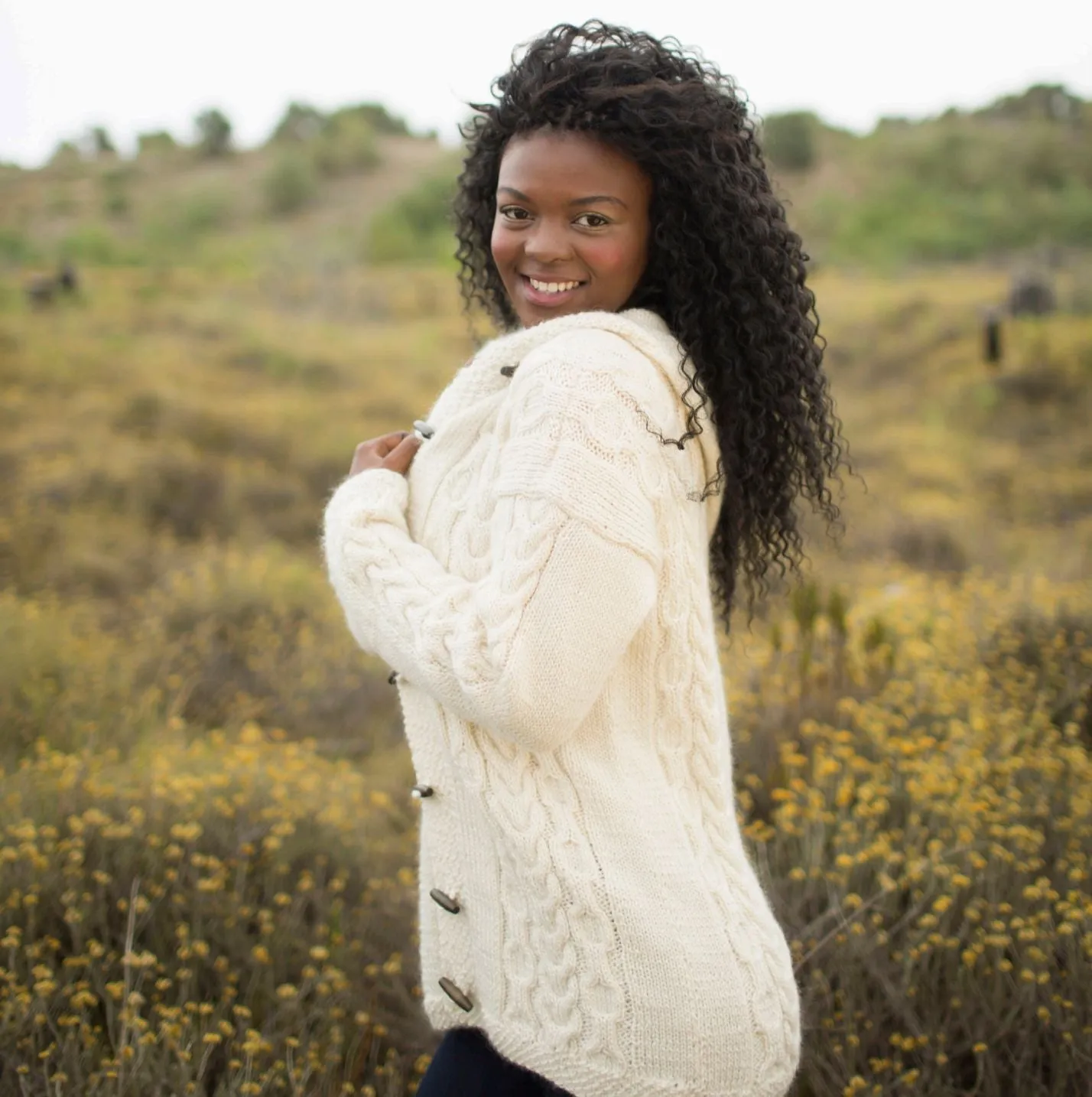 Knitted Jacket with Irish Moss and Cable Patterns Knitting Pattern (AE - 10006)