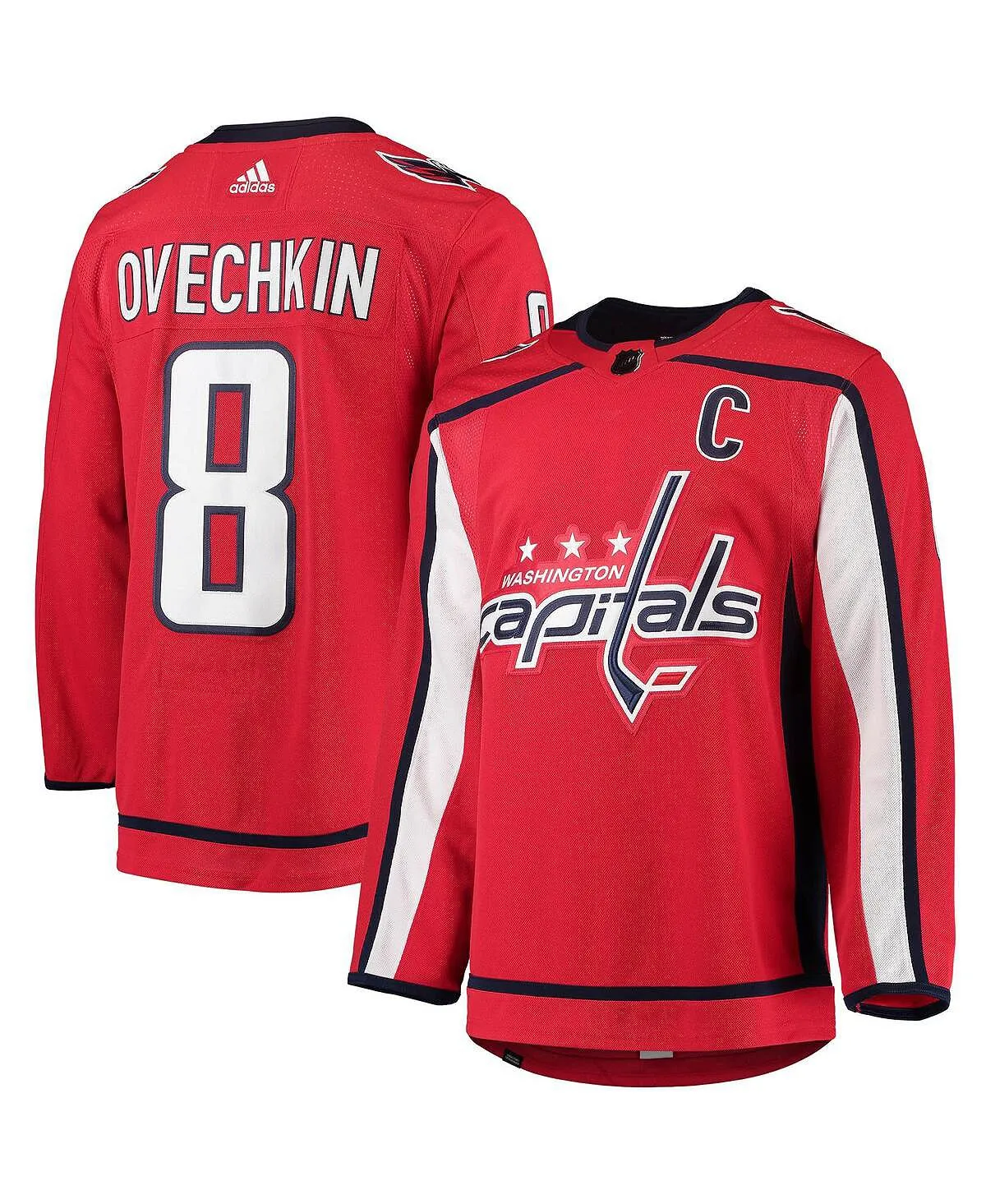 Men's T-shirt Adidas Alexander Ovechkin Washington Capitals Home Size 56/60, red