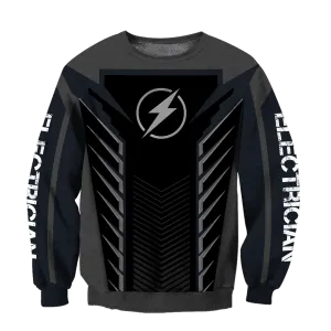 Personalized Name Electrician Metal Pattern 3D Full Printed Sweatshirt Hoodie, Christmas Gift for Electrician