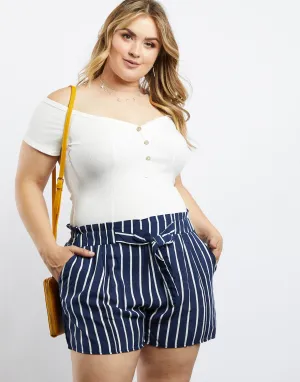 Plus Size Alice Pinstriped Shorts