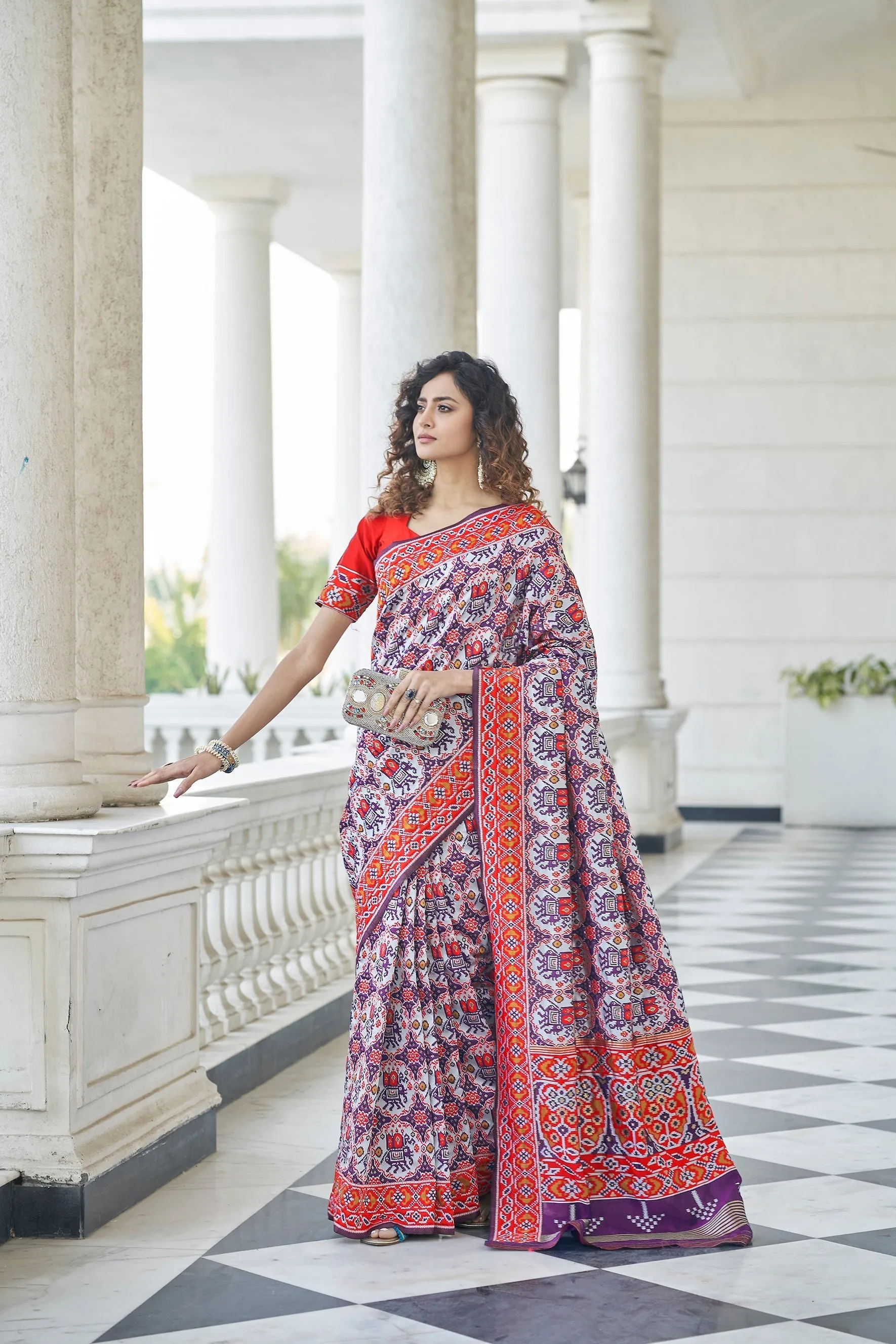 Purple Color Patola Weaving Zari Silk Saree