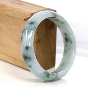 RealJade® Co. Classic Real Blue- Green Jade Jadeite Bangle Bracelet (60.31 mm)#308