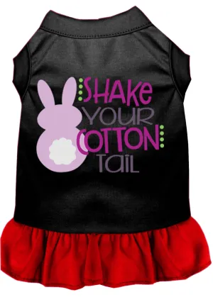 Shake Your Cotton Tail Screen Print Dog Dress Black With Red Sm (10)