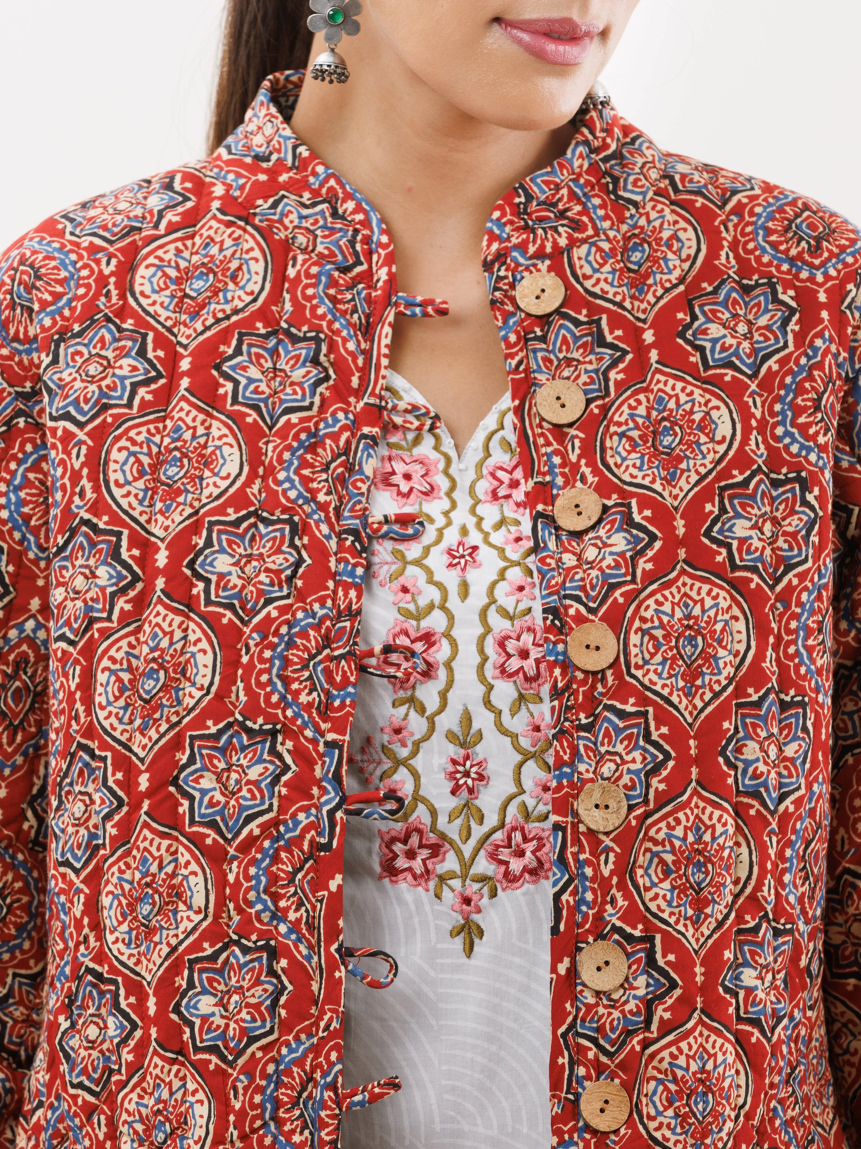 Shishir Reena Ajrakh Quilted Reversible Jacket