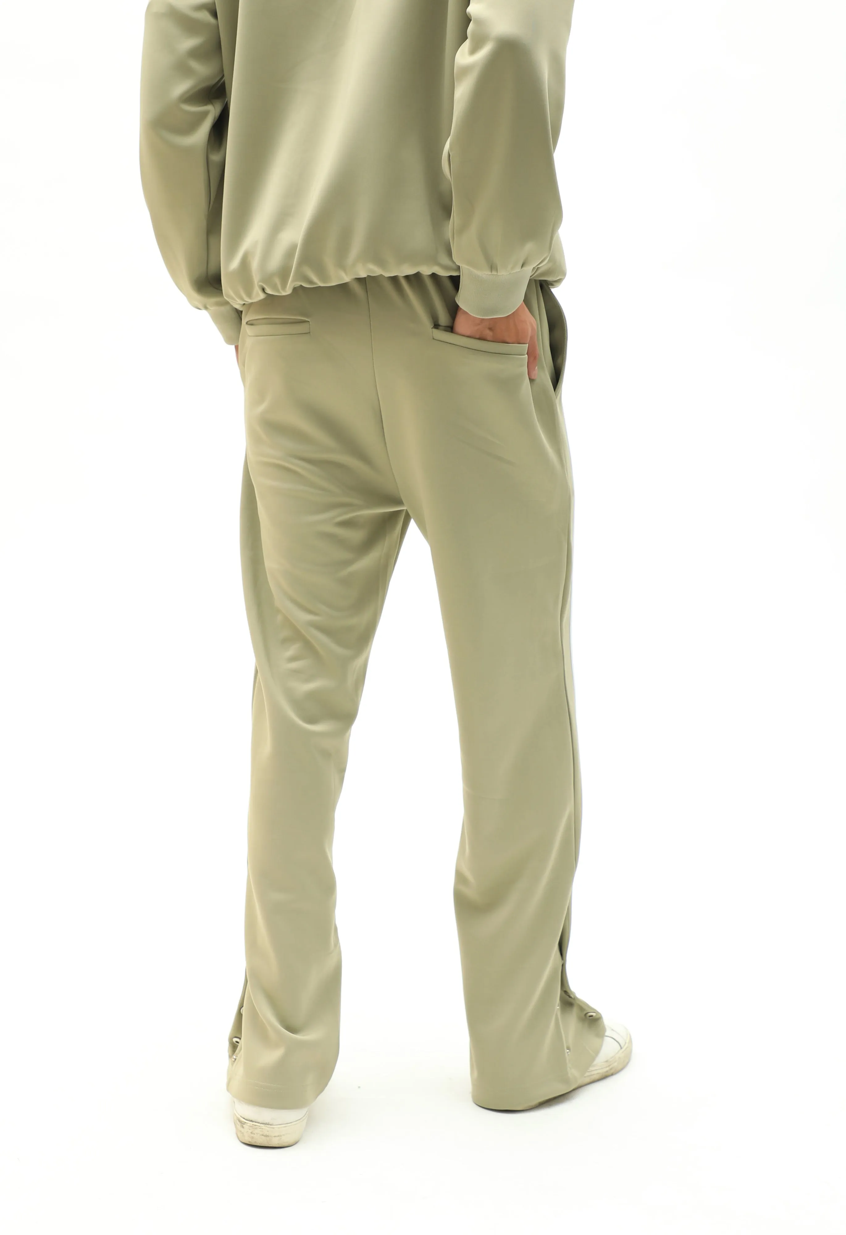 Sports Icon Tracksuit Flare Pants Beige