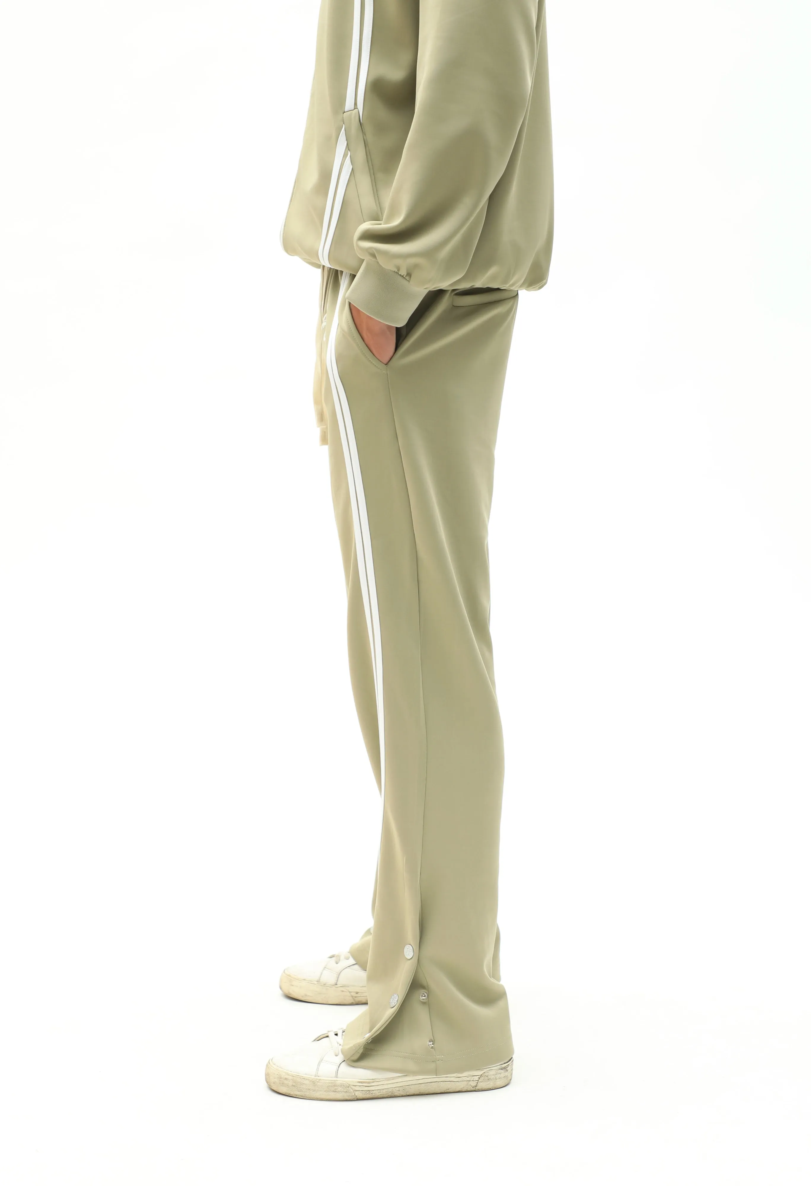 Sports Icon Tracksuit Flare Pants Beige