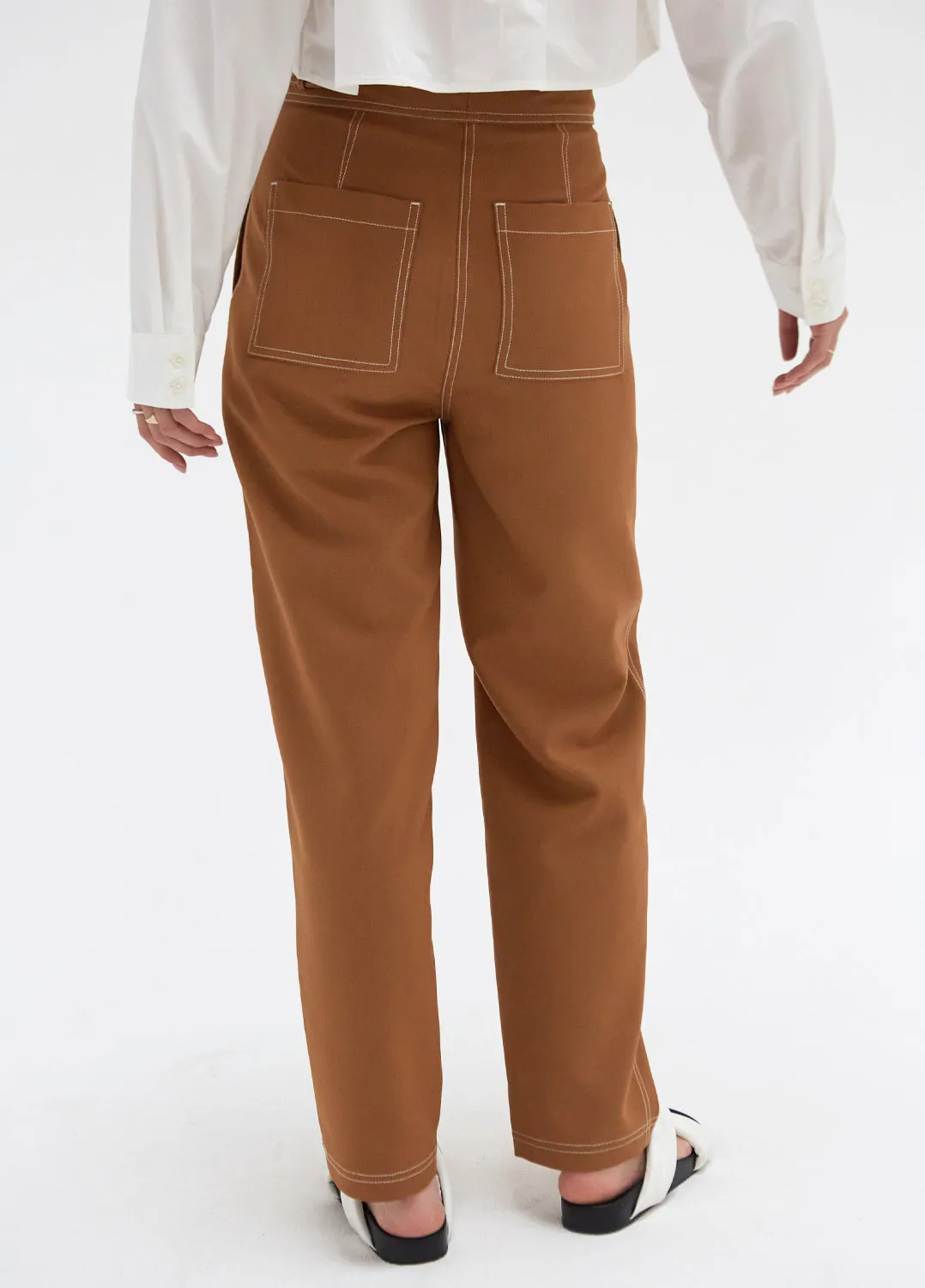 Straight Leg Camel Pants