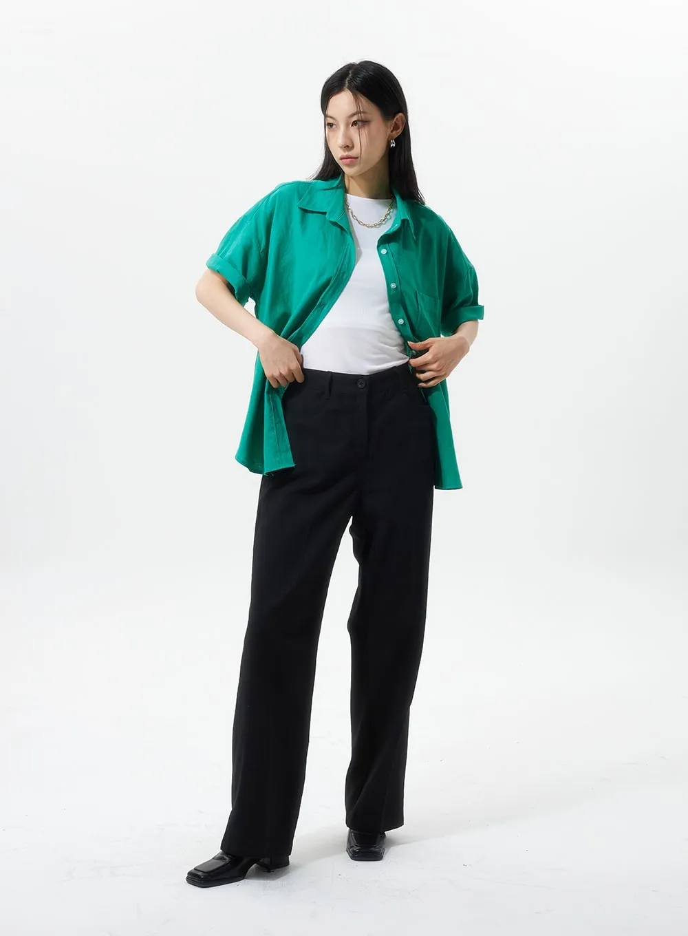 Straight Leg Tailored Pants IU326