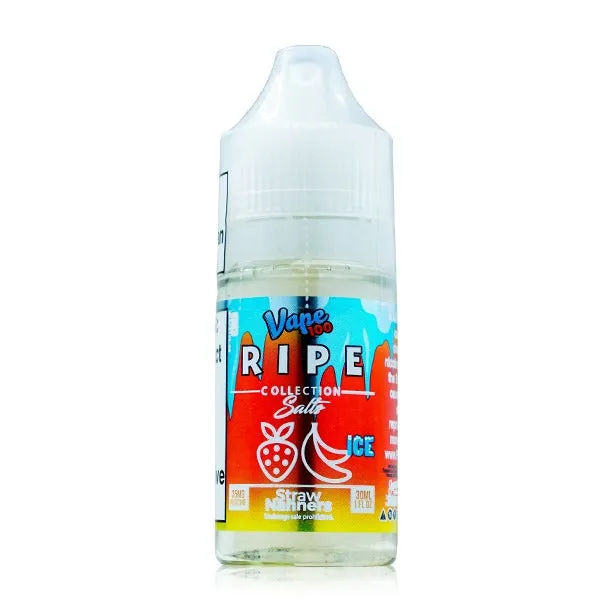 Straw Nanners On ICE by Vape 100 Ripe Collection Salts 30mL