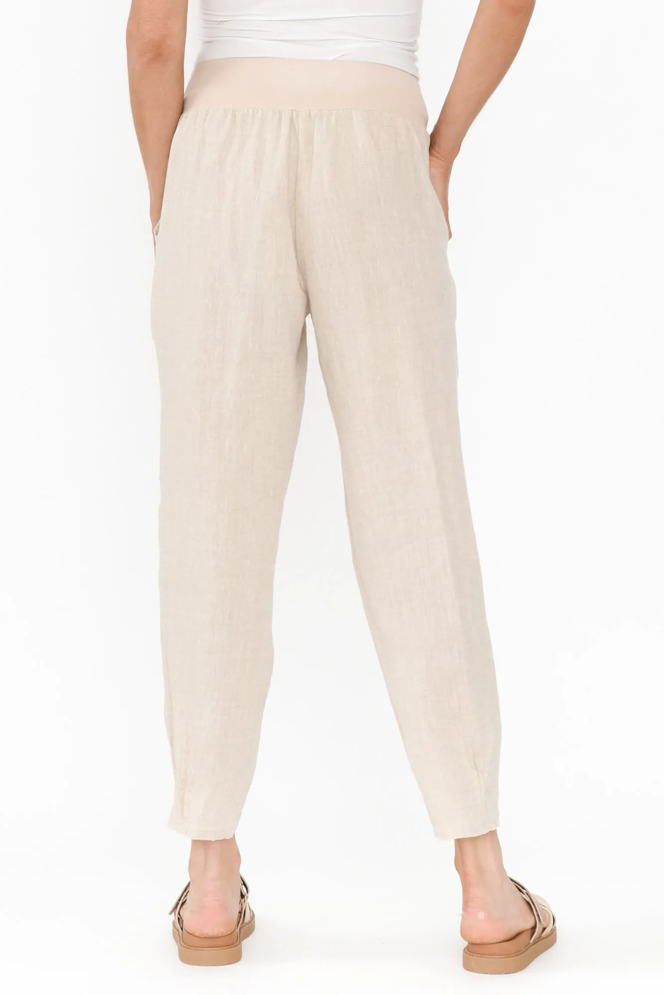 Tatum Beige Linen Pants