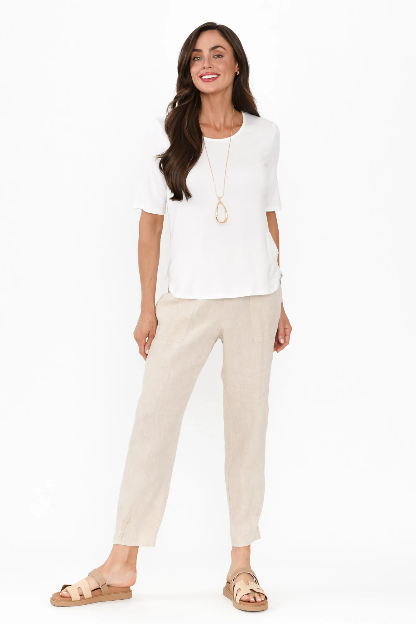 Tatum Beige Linen Pants