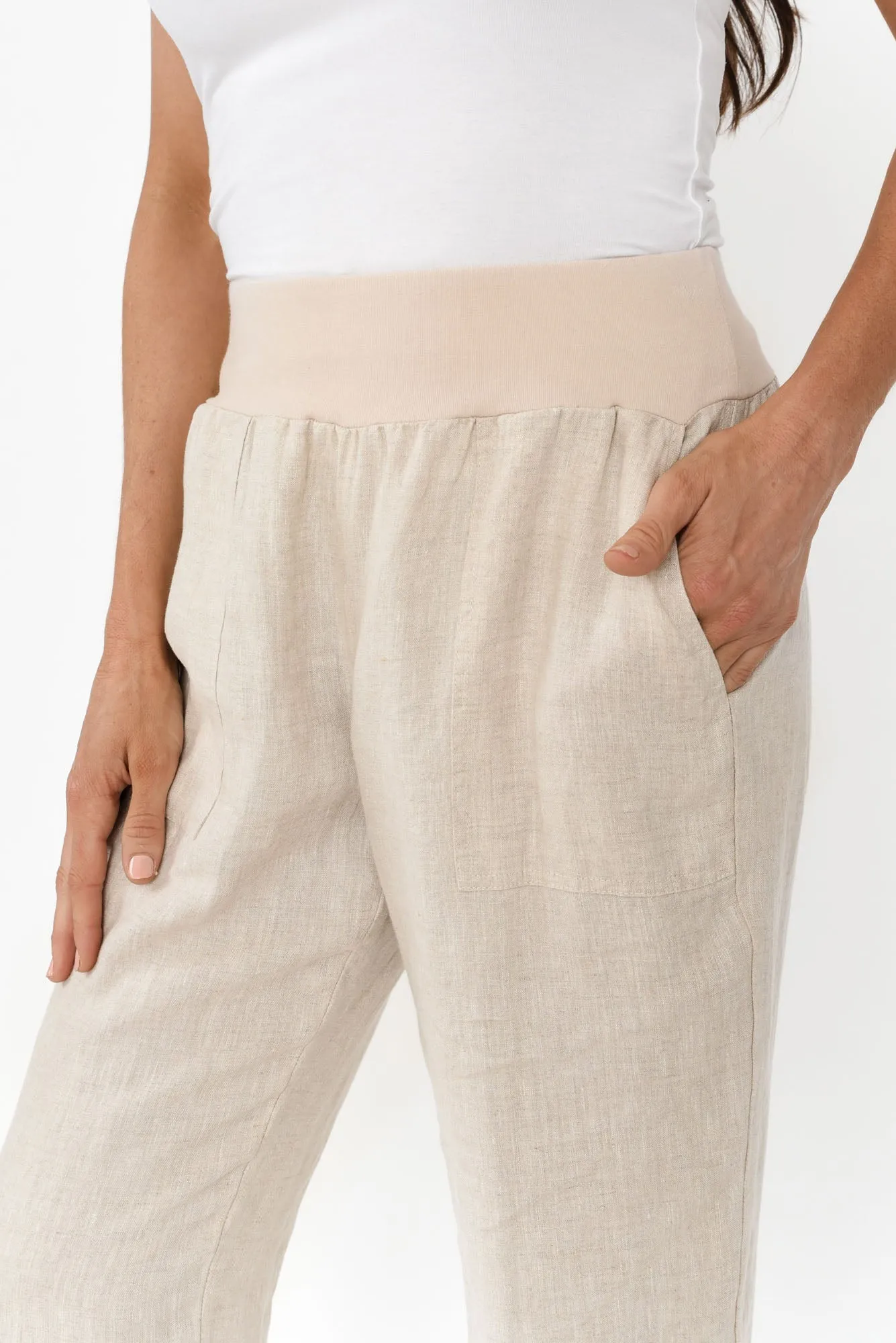 Tatum Beige Linen Pants