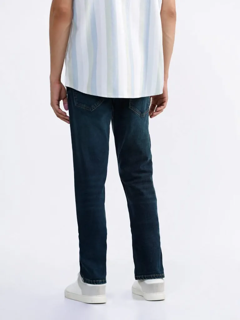 WES Casuals Blue Slim - Fit Mid - Rise Jeans