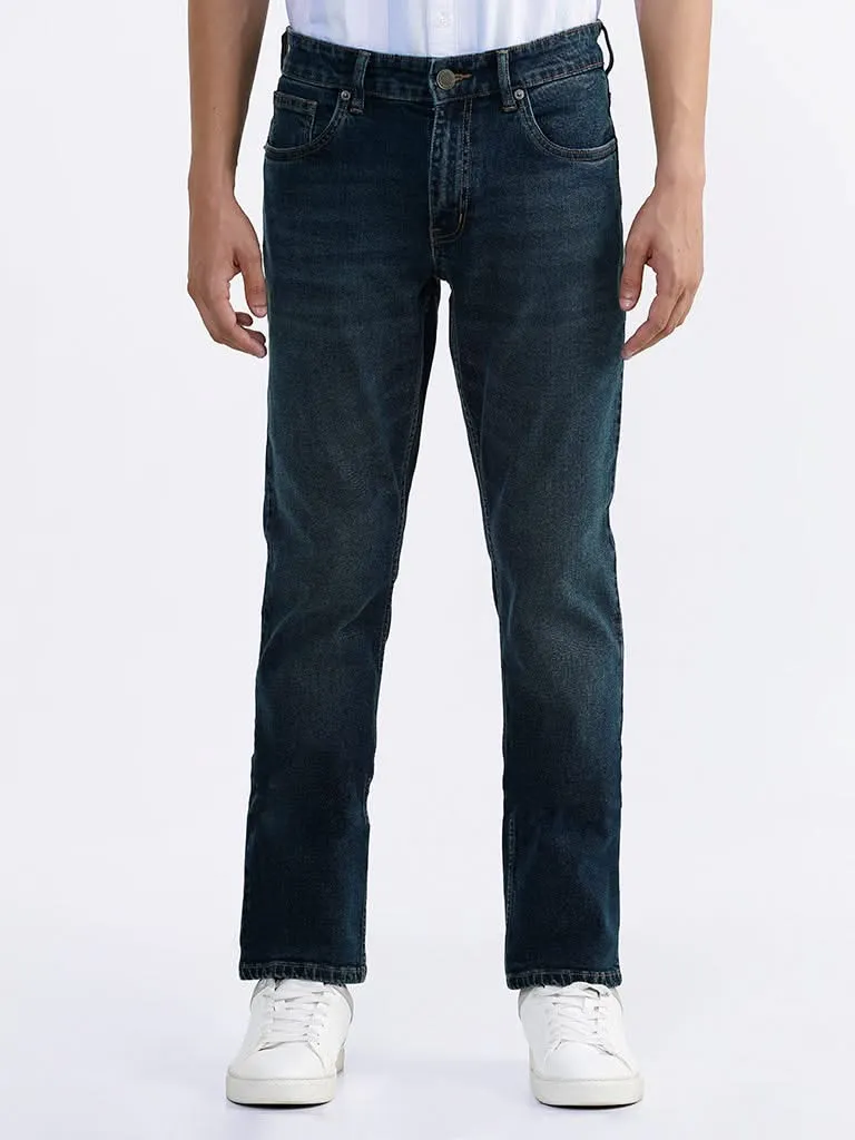 WES Casuals Blue Slim - Fit Mid - Rise Jeans