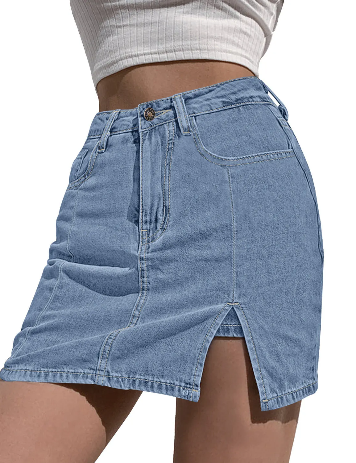 Women's Casual Denim Skirt High Waist Casual Mini Skirts