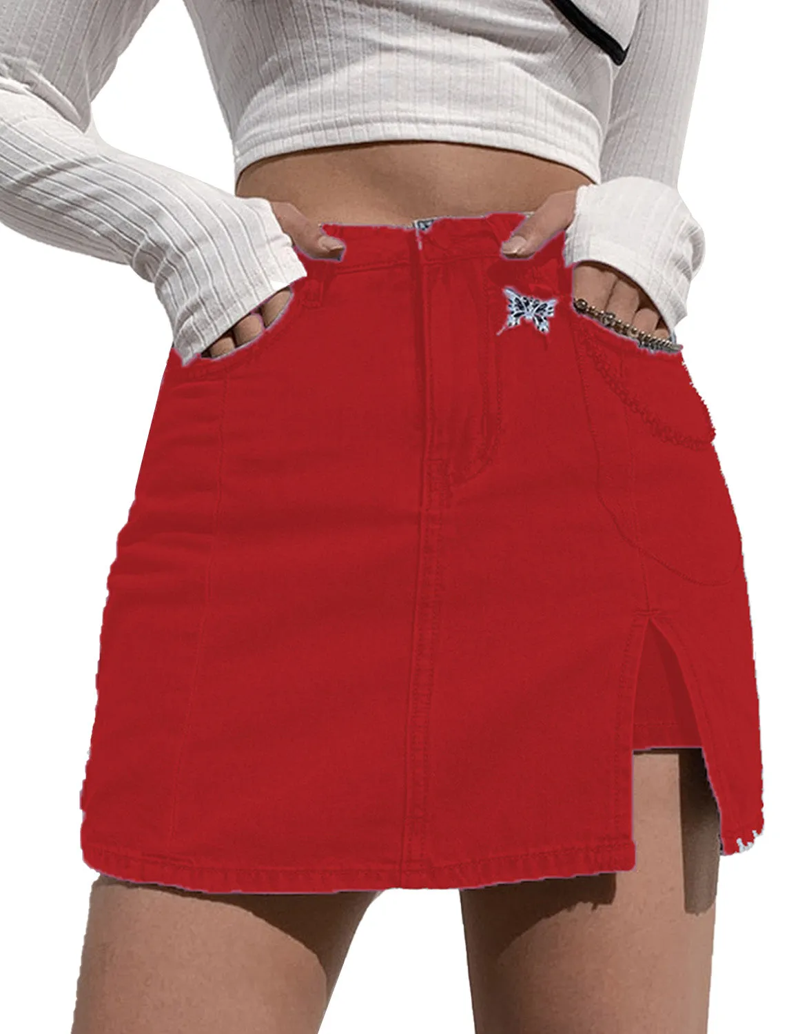 Women's Casual Denim Skirt High Waist Casual Mini Skirts