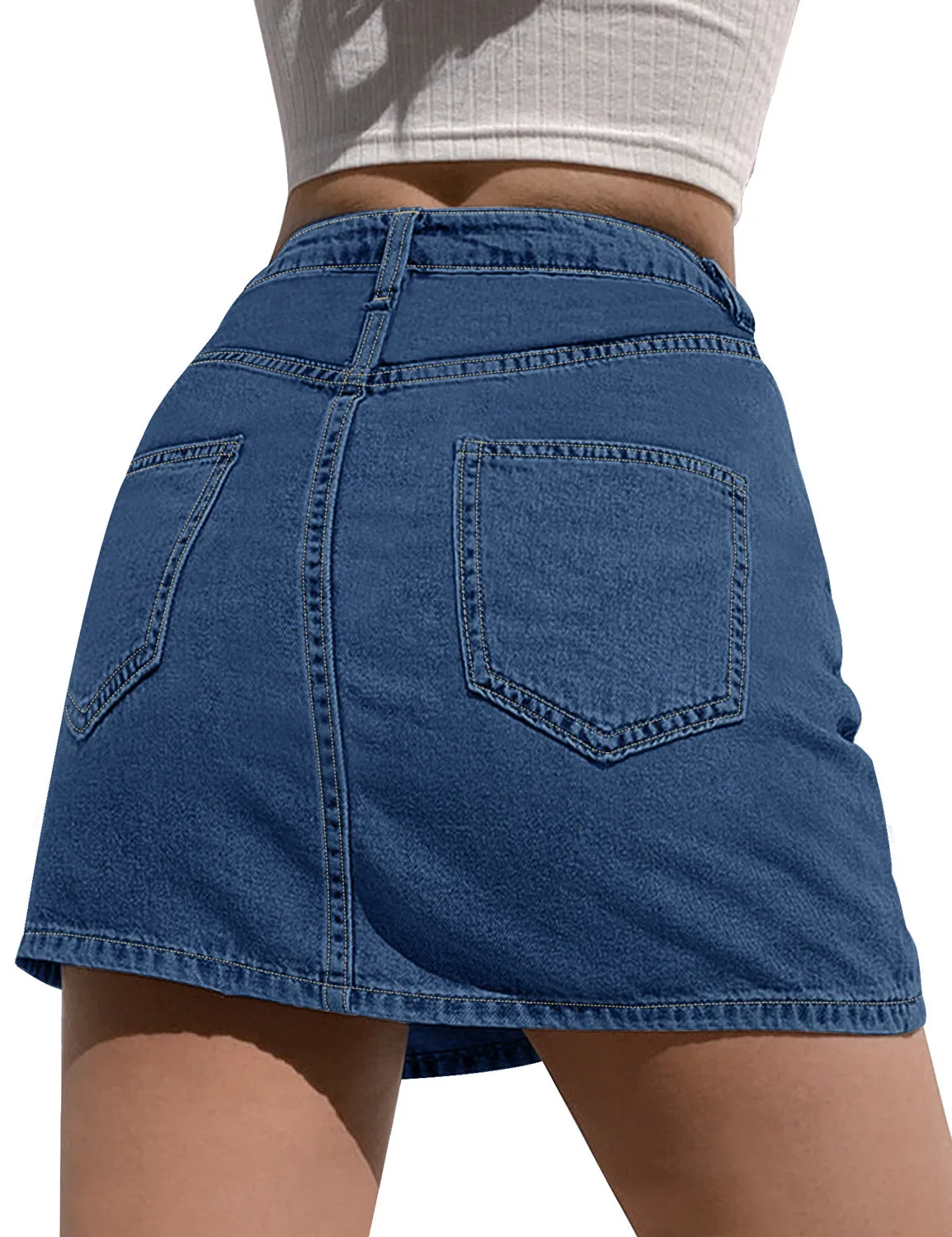 Women's Casual Denim Skirt High Waist Casual Mini Skirts