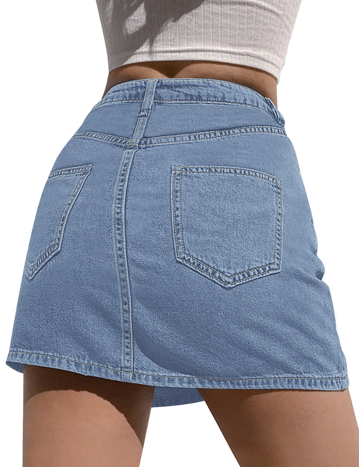 Women's Casual Denim Skirt High Waist Casual Mini Skirts