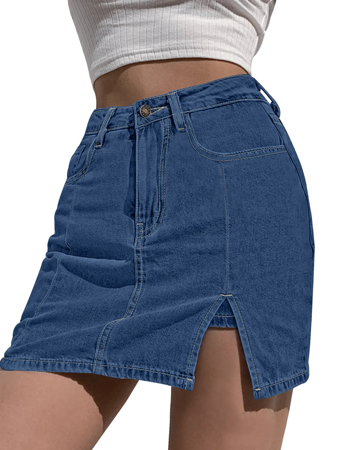 Women's Casual Denim Skirt High Waist Casual Mini Skirts